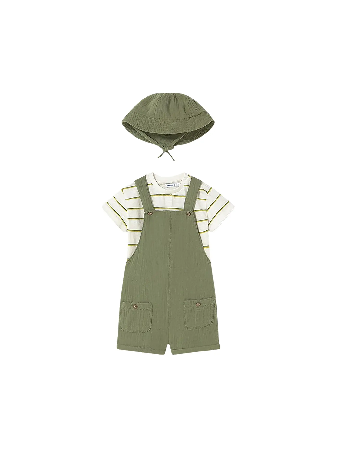 MAYORAL | Baby Set 3-teilig T-Shirt, Latzhose und Mütze | 